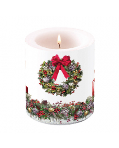 Candle medium Bow on wreath