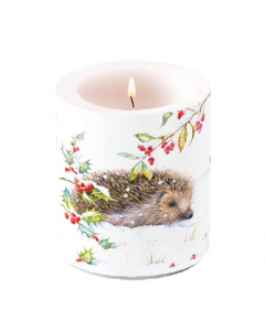 Candle medium Hedgehog in winter