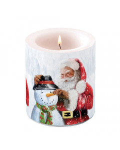 Candle medium Santa and snowman