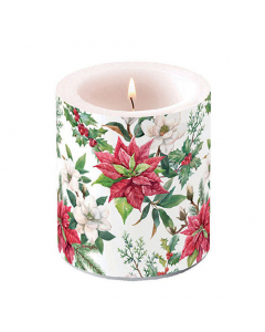 Candle medium Christmas florals