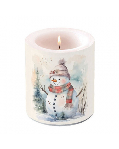 Candle medium Snowman in nature