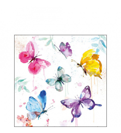 Napkin 25 Butterfly collection white FSC Mix