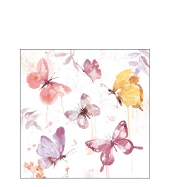 Napkin 25 Butterfly collection rose FSC Mix