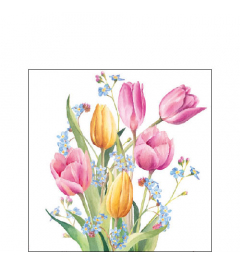 Napkin 25 Tulips bouquet FSC Mix