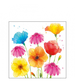 Napkin 25 Colourful summer flowers FSC Mix