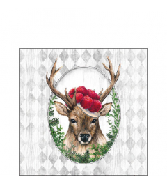 Napkin 25 Deer in frame FSC Mix