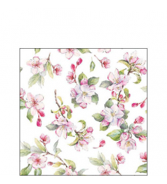 Napkin 25 Spring blossom white FSC Mix