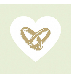 Napkin 33 Love rings green FSC Mix