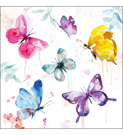 Napkin 33 Butterfly collection white FSC Mix