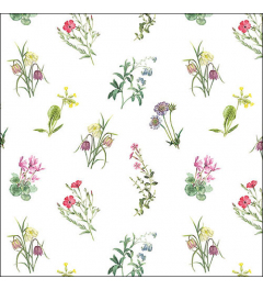 Napkin 33 Mixed flowers white FSC Mix