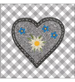 Napkin 33 Edelweiss heart grey FSC Mix