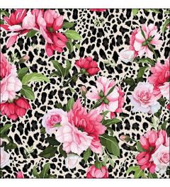 Napkin 33 Roses on leopard print FSC Mix
