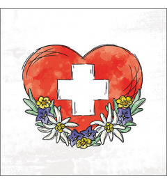 Napkin 33 Swiss heart FSC Mix