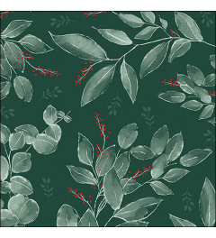 Napkin 33 Leaves and berries green FSC Mix