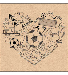 Napkin 33 Recycled Soccer doodle nature FSC Mix