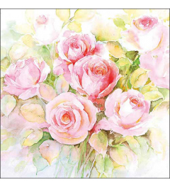 Napkin 33 Watercolour roses FSC Mix