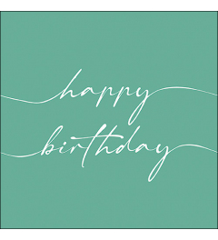 Napkin 33 Birthday note white/green FSC Mix