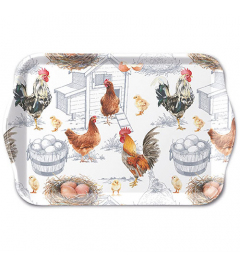 Tray melamine 13x21 cm Chicken farm