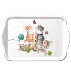 Tray melamine 13x21 cm Playing kitten