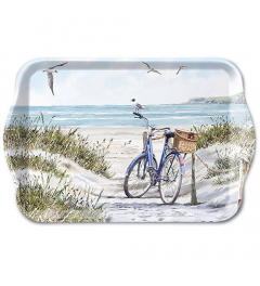 Tray melamine 13x21 cm Bike at the beach