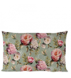 Cushion cover 50x30 cm Peonies composition green