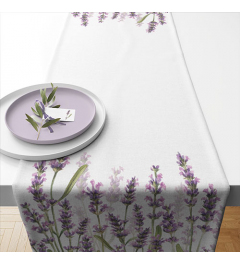 Table runner 40x150 cm Lavender shades white