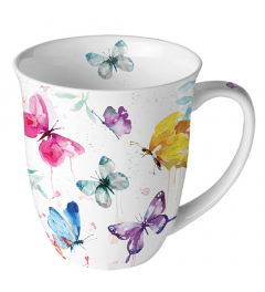 Mug 0.4 L Butterfly collection white