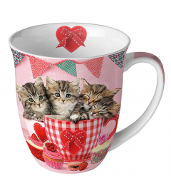 Mug 0.4 L Cats in tea cups