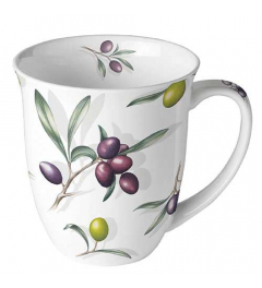 Tasse et Mugs Expo Ambiente AMBIENTE Tasse en Porcelaine Fine blanche -  Libellules - Hauteur 11 cm - Diamètre 10 cm - 0.4 L
