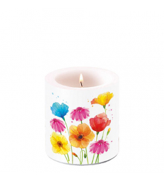 Candle small Colourful summer flowers