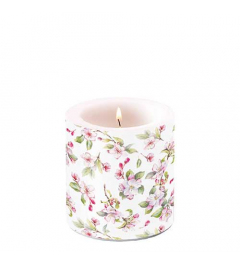 Candle small Spring blossom white