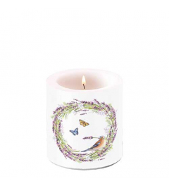 Candle small Chaffinch white