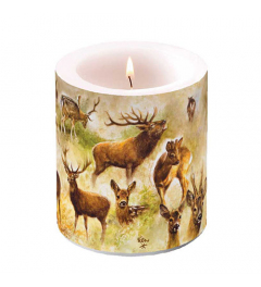 Candle medium Collage of deers