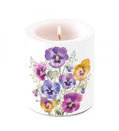 Candle medium Pansies