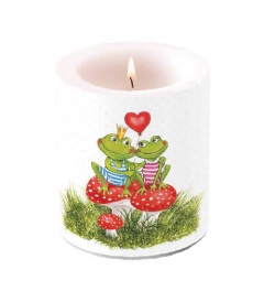 Candle medium Frogs in love