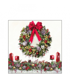 Napkin 25 Bow on wreath FSC Mix