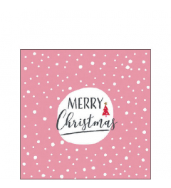 Napkin 25 Christmas snowflakes pink FSC Mix