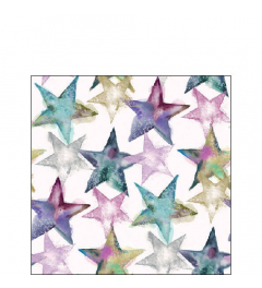 Napkin 25 Watercolour stars FSC Mix