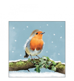 Napkin 25 Robin on branch FSC Mix