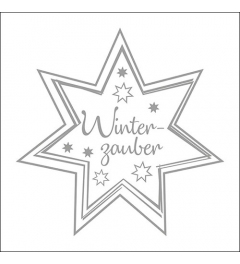 Napkin 33 Winterzauber silver/white FSC Mix