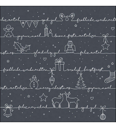 Napkin 33 Written Christmas wishes black FSC Mix
