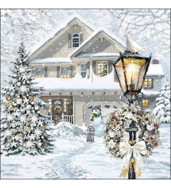 Napkin 33 Christmas house FSC Mix