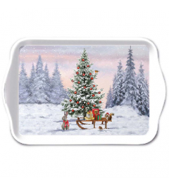 Tray melamine 13x21 cm Winter animals