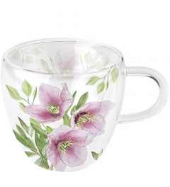 Double-walled glass 0.2 L Classic helleborus