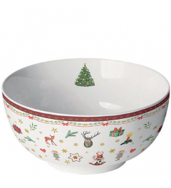 Bowl Ornaments all over red