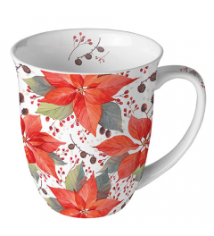 Mug 0.4 L Poinsettia and berries