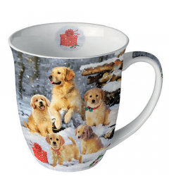 Mug 0.4 L Golden retriever puppies