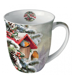 Mug 0.4 L House with robins