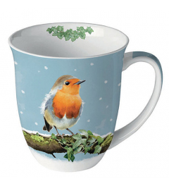 Mug 0.4 L Robin on branch