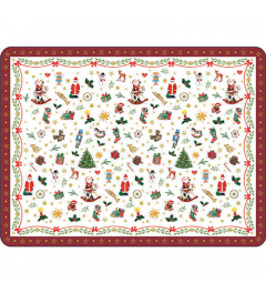 Placemat Ornaments all over red
